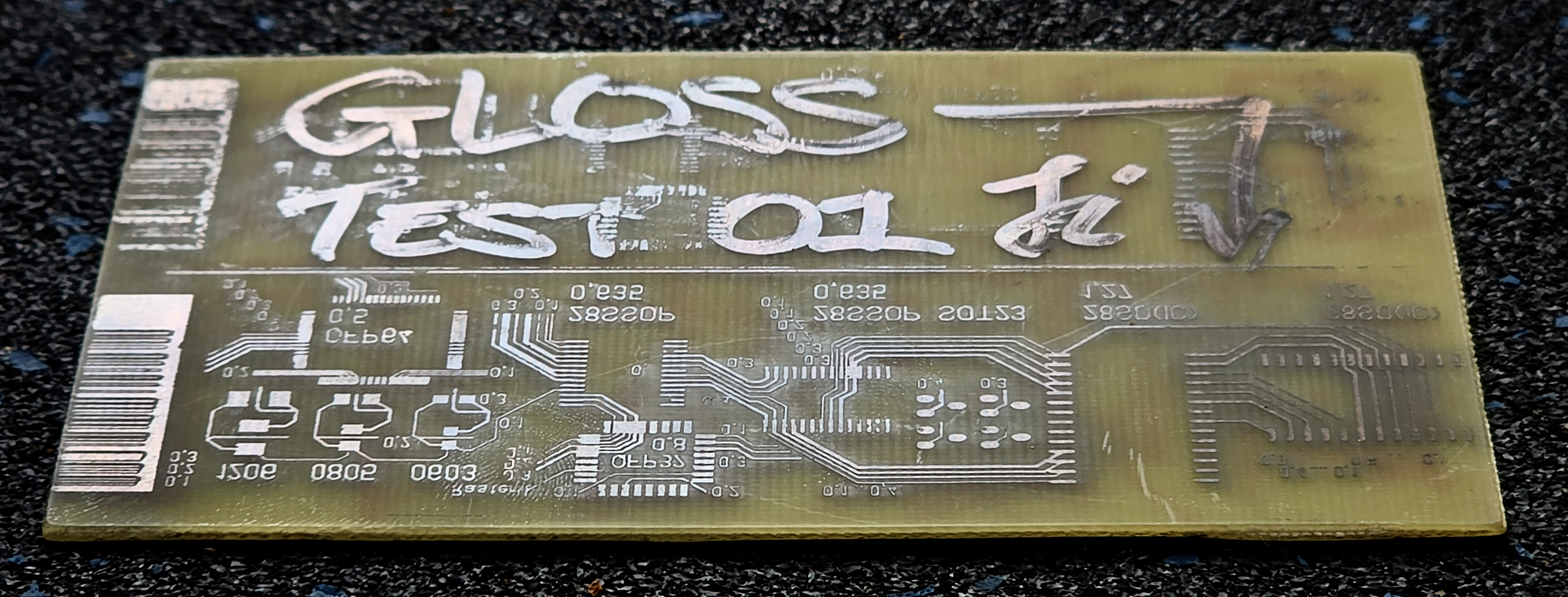 Double sided copper etching test board