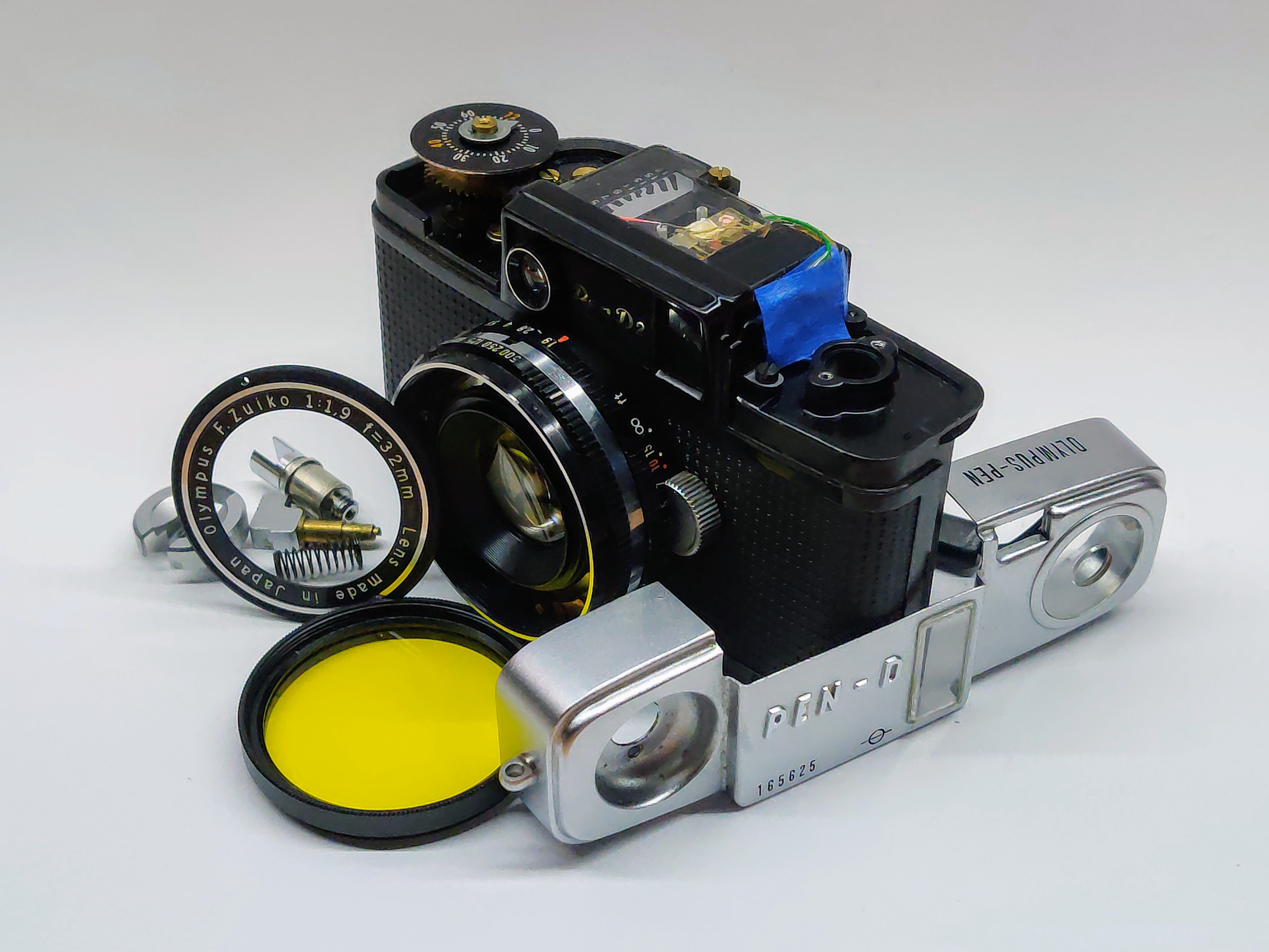 Olympus Pen D2 undergoing repairs