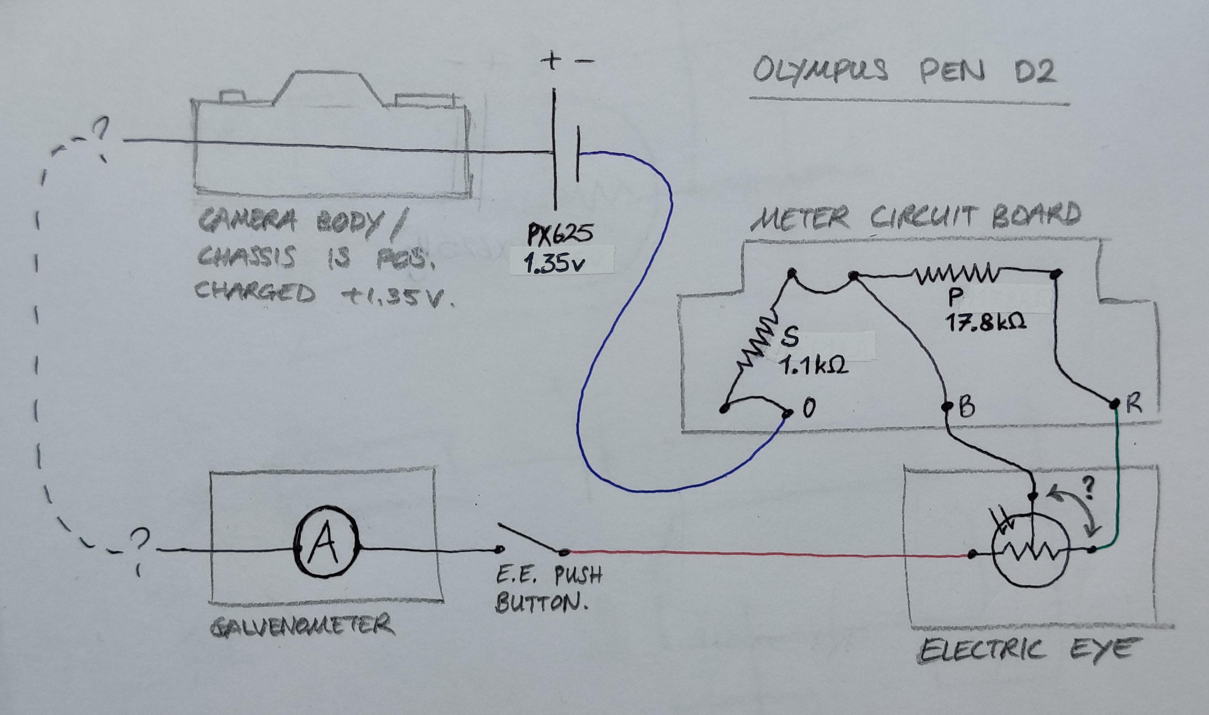 Olympus Pen D2 electric metering circuit